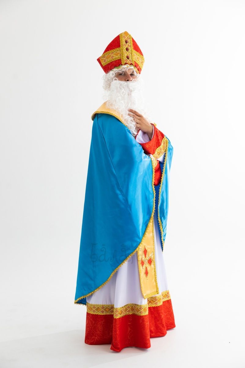 Red Saint Nicholas costume with applique