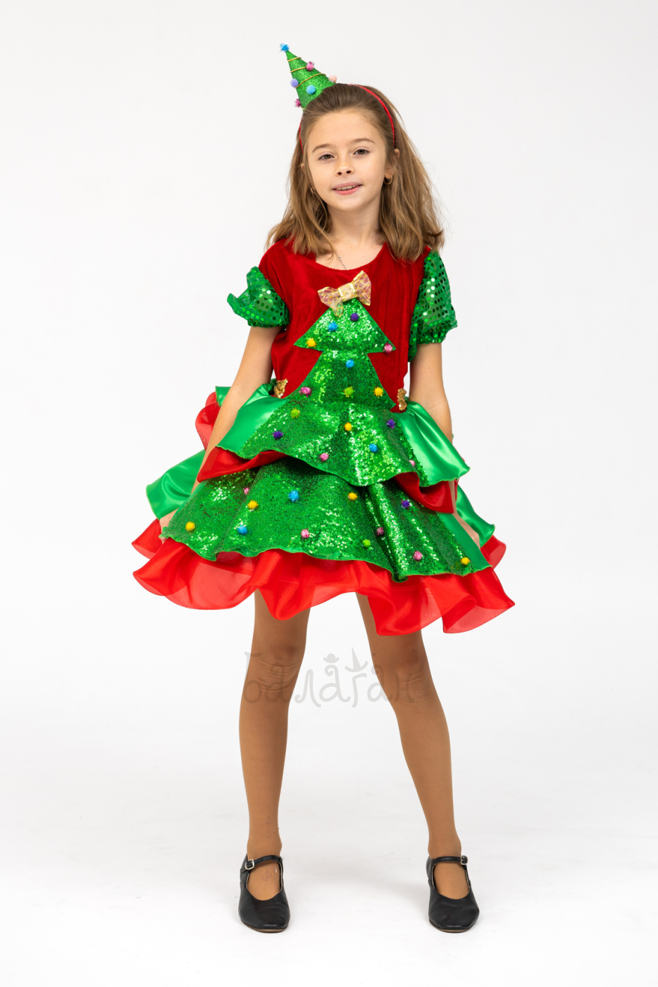 Christmas tree New Year celebration dress for little girl kids costume