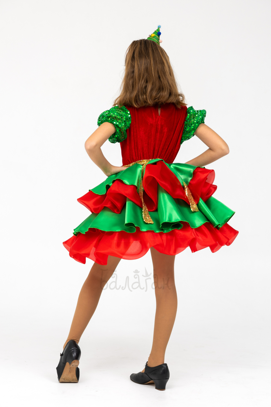 Christmas tree New Year celebration dress for little girl kids costume